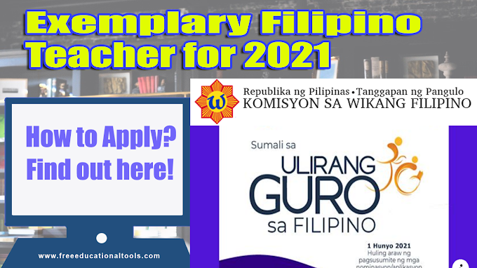 Nominations and Applications for Exemplary Filipino Teacher for 2021 Now Open!