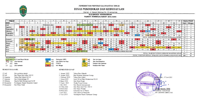 Download Kalender Pendidikan 2021/2022 Kalimantan Timur pdf