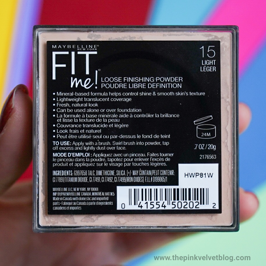 Maybelline Fit Me Loose Finishing Powder Review and Swatches Shade 15