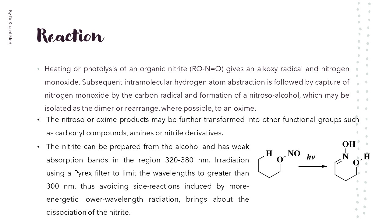 Named Organic Chemical ReactionLecture3 (Barton reaction or Barton