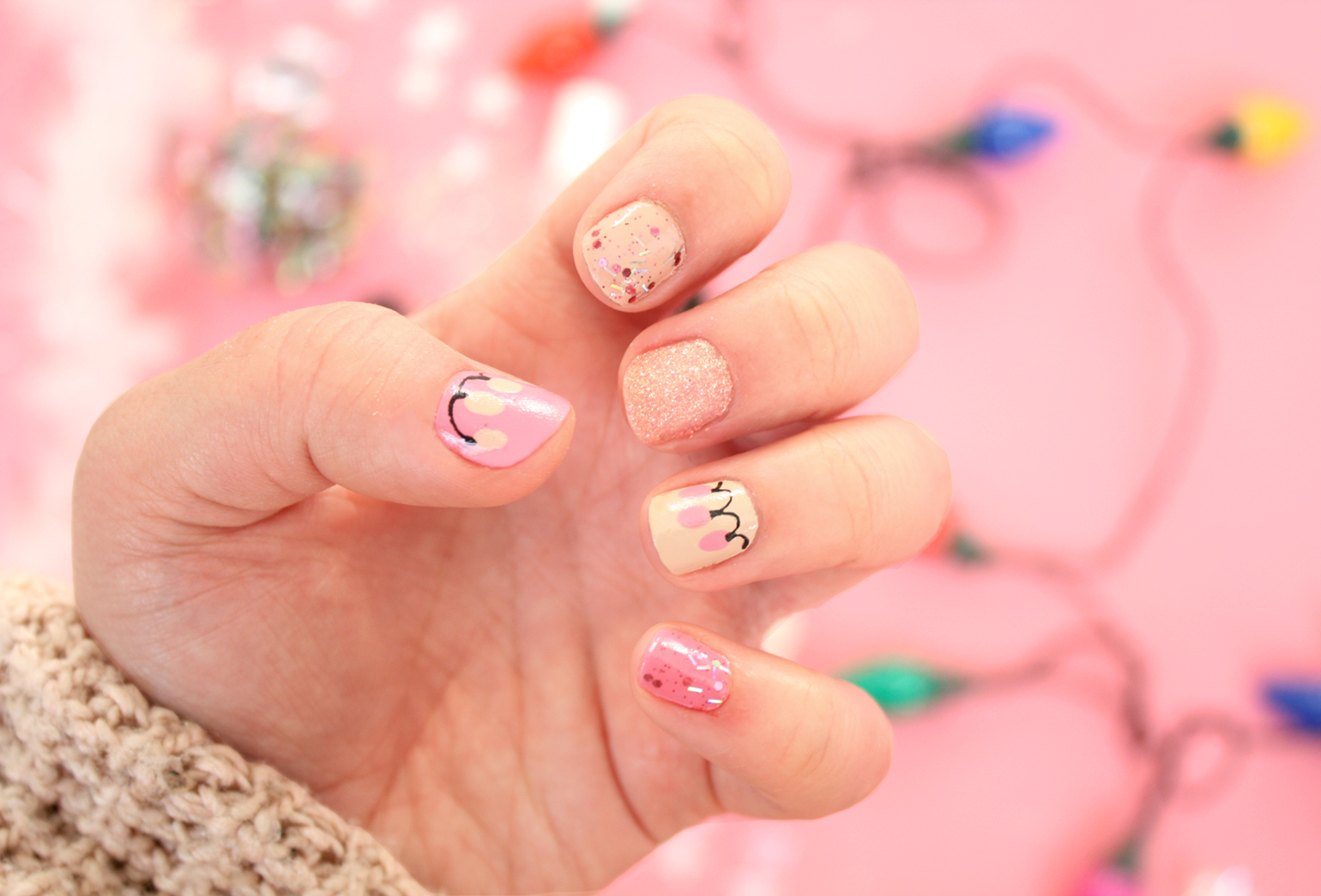 christmas lights nail art