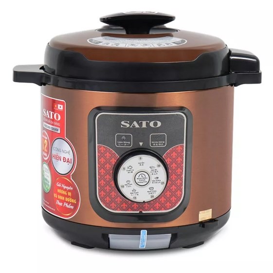 NỒI ÁP SUẤT ĐA NĂNG SATO MÀU VÀNG ĐỒNG 6AS032 6.0L