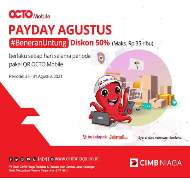 Promo Diskon 50 Belanja Pakai QR Code CIMB Agustus 2021 Eksplore
