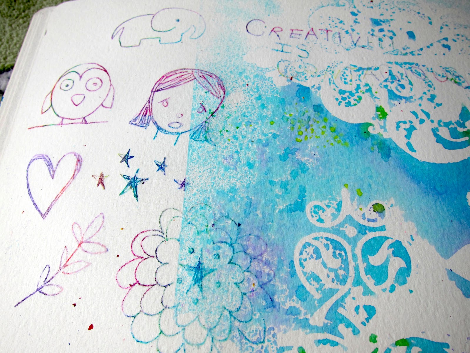 Crayon Transfer Technique at Artists in Blogland Marcia Beckett