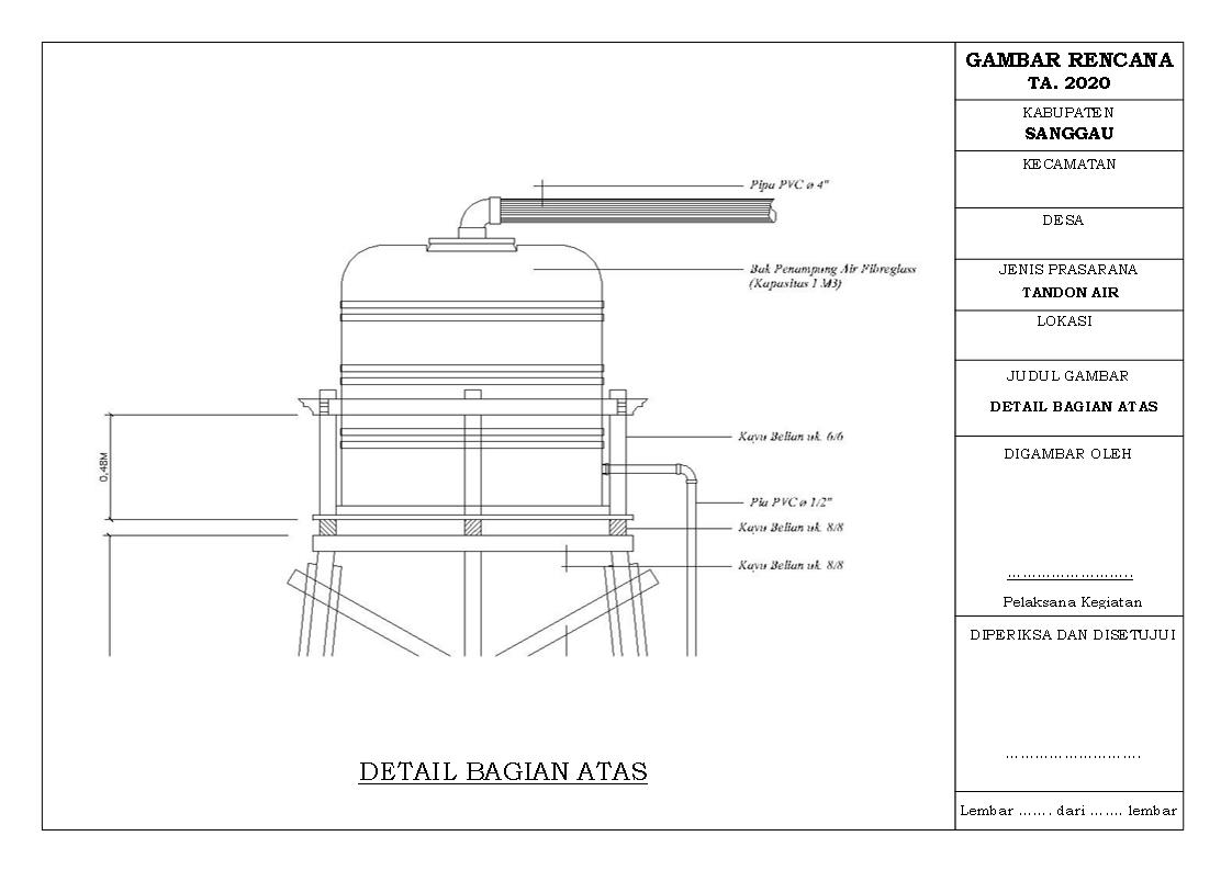 Infrastruktur Perdesaan Desain dan RAB Tandon Air