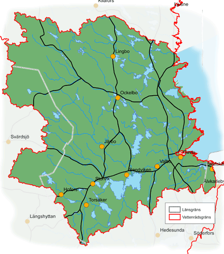 Karta över Gästrikland Regionen | Karta över Sverige, Geografisk