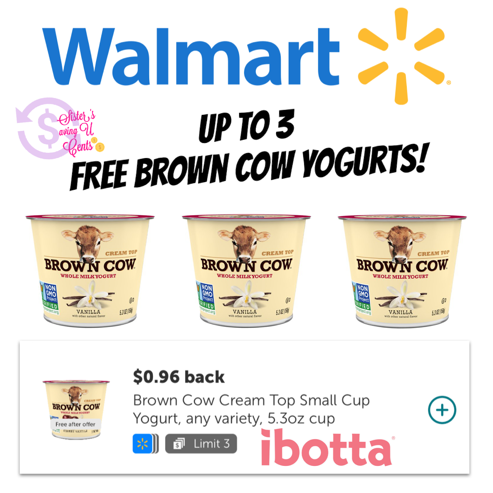 FREE Brown Cow Yogurt at Walmart