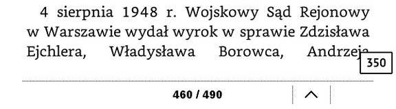 PocketBook Basic Touch 2 Save & Safe – podczas szybkiego przewijania e-booka w prawym dolnym rogu pojawia się numer strony, do której przejdziemy