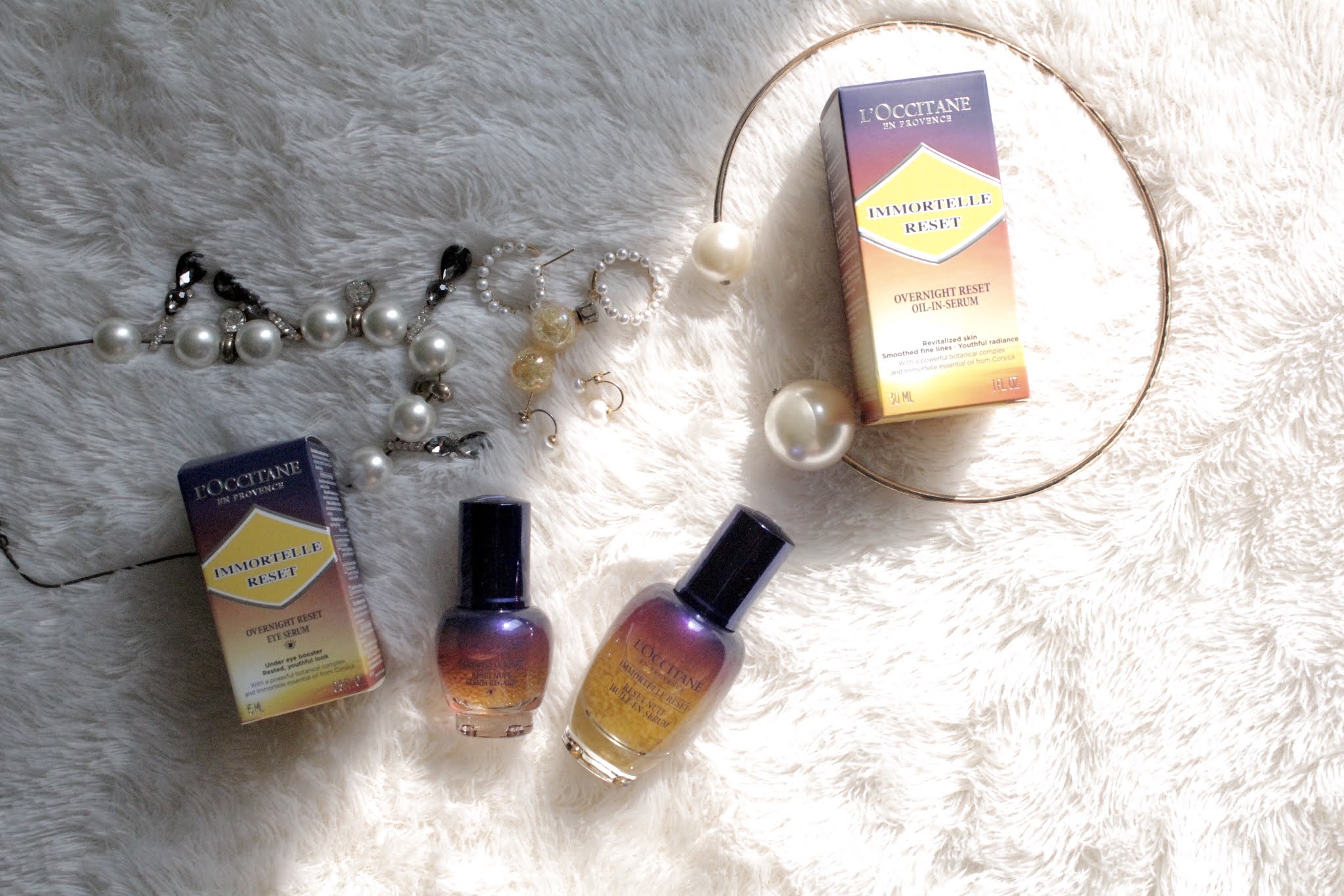 REVIEW L'OCCITANE IMMORTELLE RESET, Overnight Reset OilInSerum & Overnight Reset Eye Serum