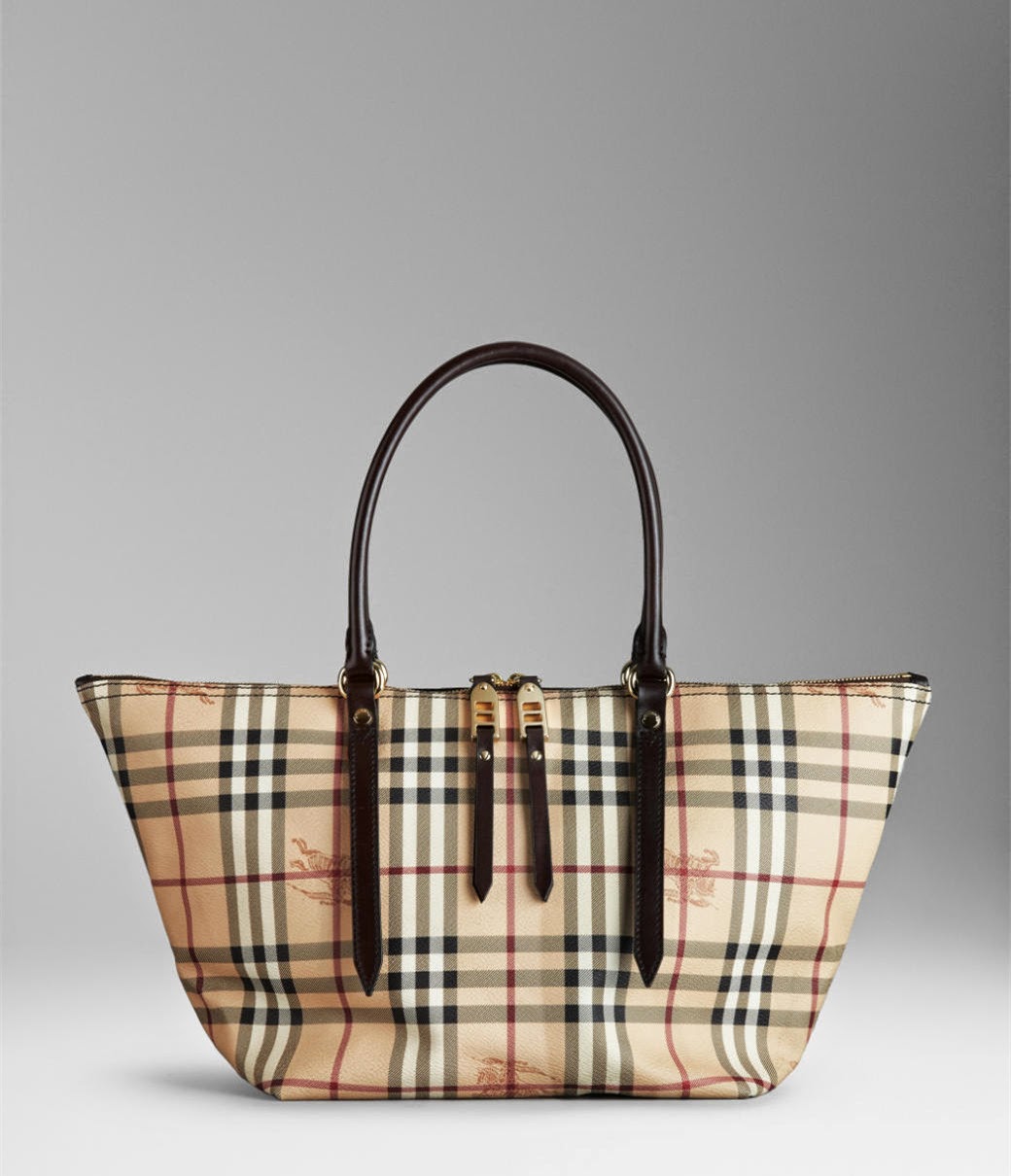 Neo LUXuries: BURBERRY Haymarket Check Tote with Oversized Zippers