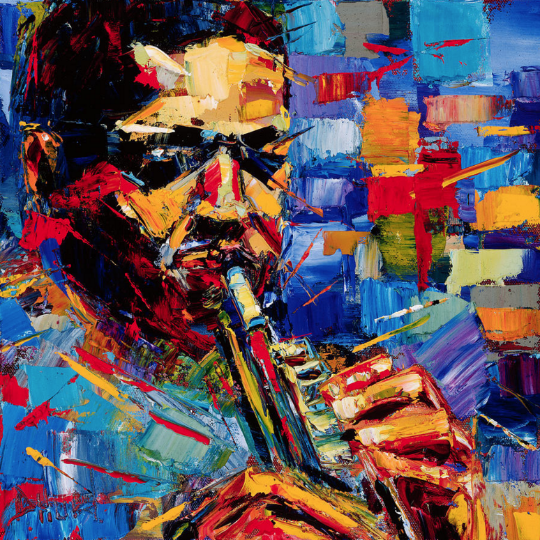 Daily Painters Abstract Gallery Abstract Jazz Music Portrait Painting