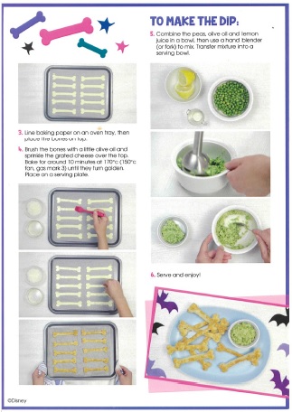 MomAgain@40: Vampirina Party recipe - Chef Remy's bread bones and Pea dip