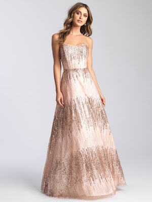 Stapless Madison James Prom Dresses rose gold color