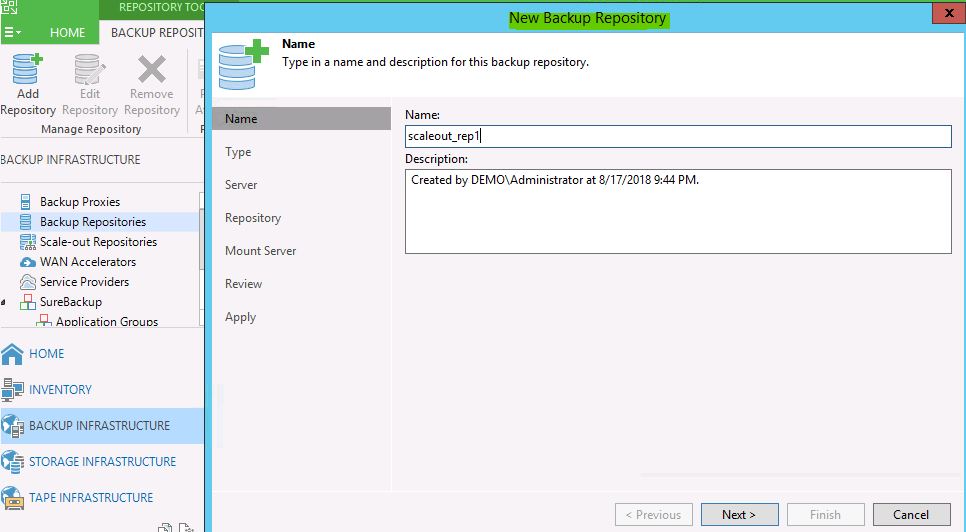 Remote Infrastructure Management Veeam ScaleOut Backup Repository