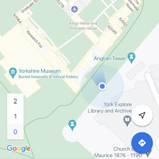 Google Map showing location of Skulferatu #51 by the Multangular Tower in the Museum Gardens in York.