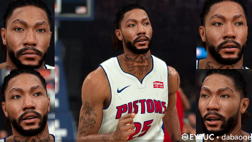 NBA 2K20 Derrick Rose Cyberface and Body Model by dabaoge