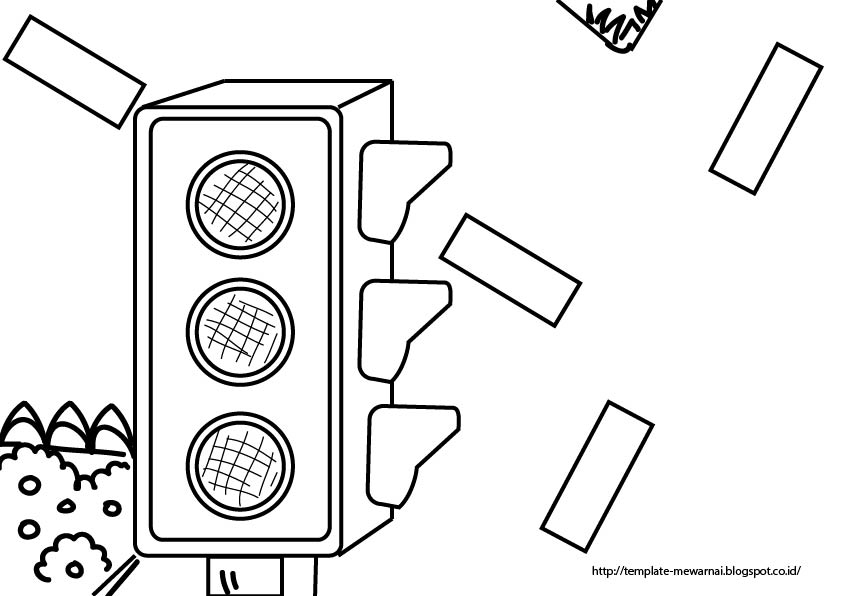 Gambar Lampu Lalu Lintas Untuk Mewarnai Dunia Mewarnai Gambar