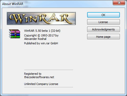 WinRAR 5.50 Beta 1Key โปรแกรมบีบอัดไฟล์
