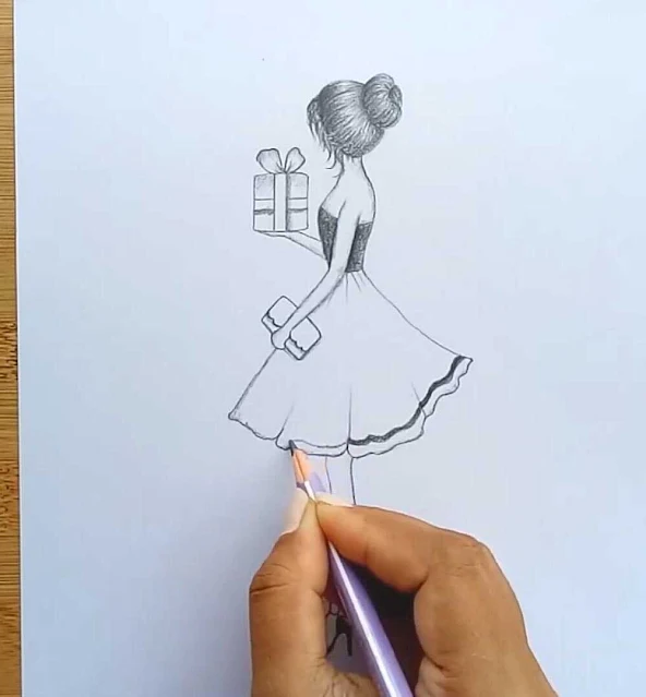 رسم فتاة بالرصاص رسم فتاة جميلة بالرصاص