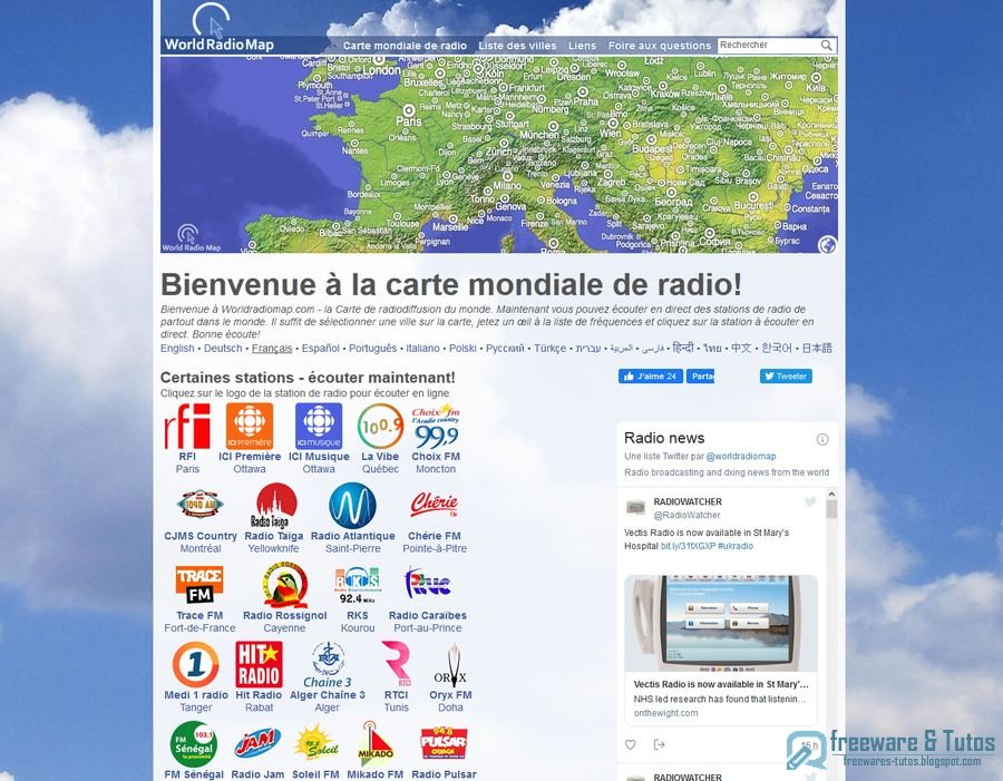 WorldRadioMap la carte mondiale des radios en ligne