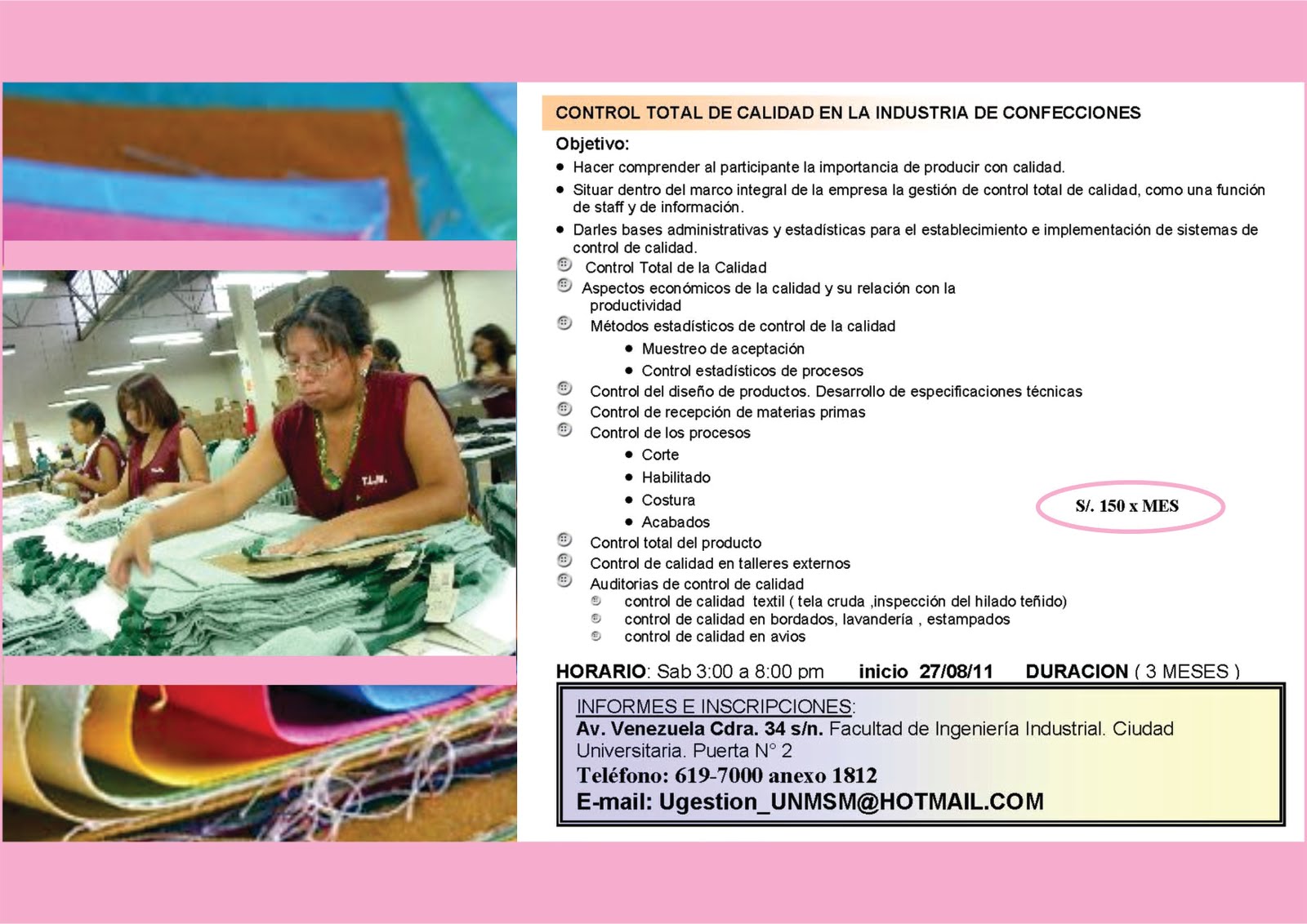 INFORMACIÓN.TEXTIL.MODA CONTROL DE CALIDAD EN LA INDUSTRIA DE LA CONFECCION INFORMACIÓN.TEXTIL.MODA CONTROL DE CALIDAD EN LA INDUSTRIA DE LA CONFECCION