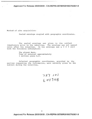 Dcto. desclasificado por la CIA llamado Exploración Marte Da luces sobre experimentos de visión remota y una civilización de millón de años antes de Cristo ya extinguida CIA RDP96 00788R001900760001 9 2 CIA RDP96 00788R001900760001 9 2 Dcto. desclasificado por la CIA llamado Exploración Marte Da luces sobre experimentos de visión remota y una civilización de millón de años antes de Cristo ya extinguida