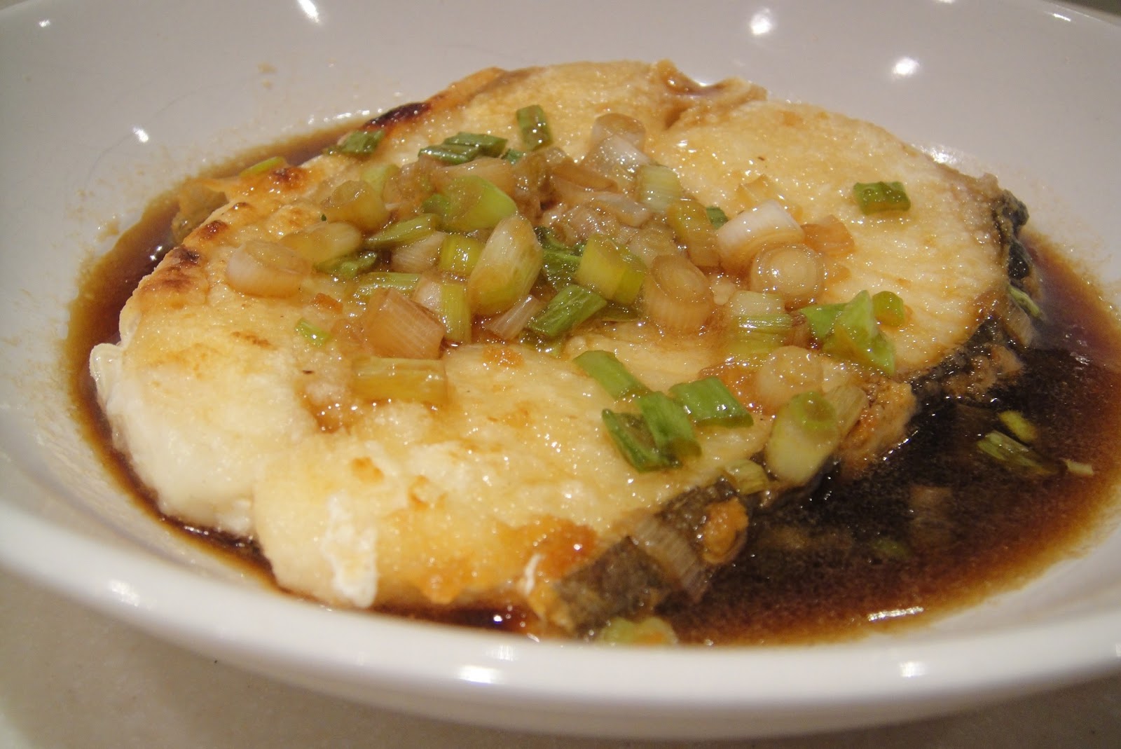 Sara's Kitchen Fried Halibut with Ginger, Spring Onion and Soy Sauce