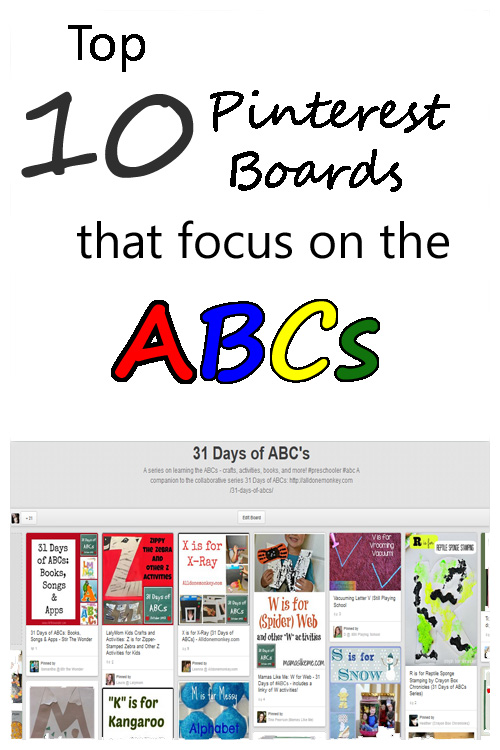 Top 10 Pinterest Boards that focus on learning the ABCs