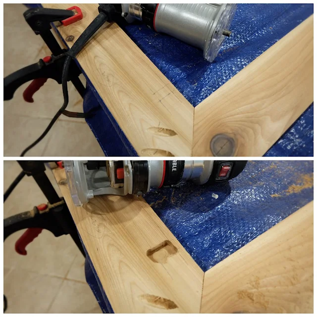 measure and cut for mirror clips with handheld router