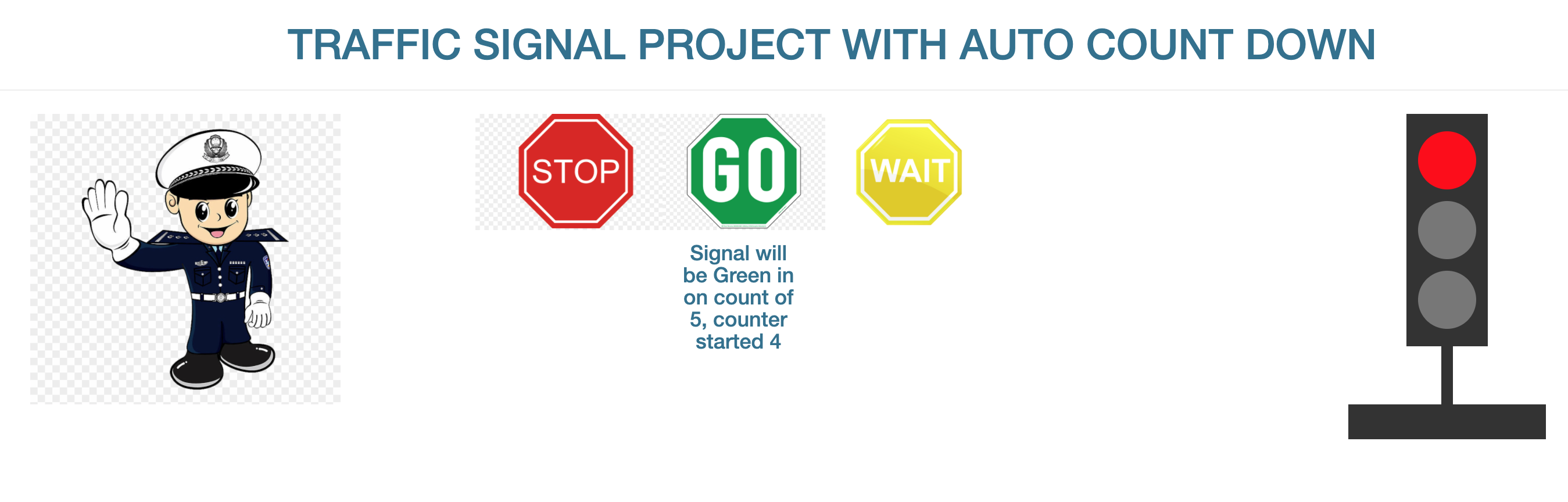 Traffic light program using javascript An automated traffic signal