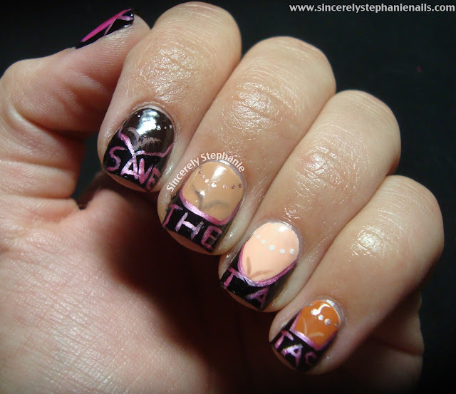 breast cancer nail art