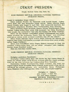 Isi Dekrit Presiden 5 Juli 1959 Isi Dekrit Presiden 5 Juli 1959