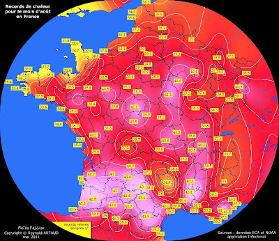 Carte de L'ensoleillement Août