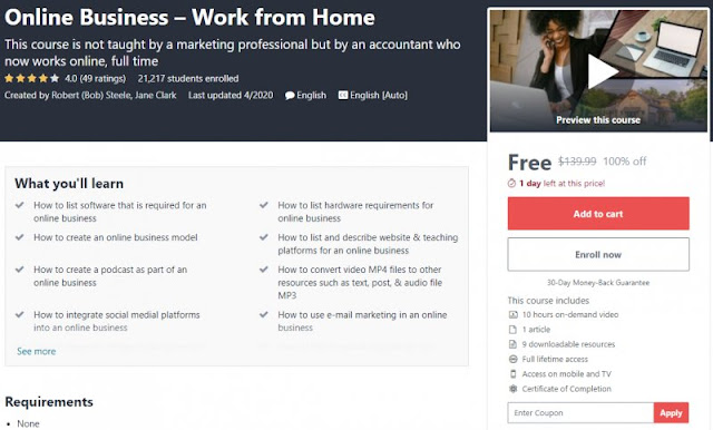 [100% Off] Online Business – Work from Home| Worth 139,99$