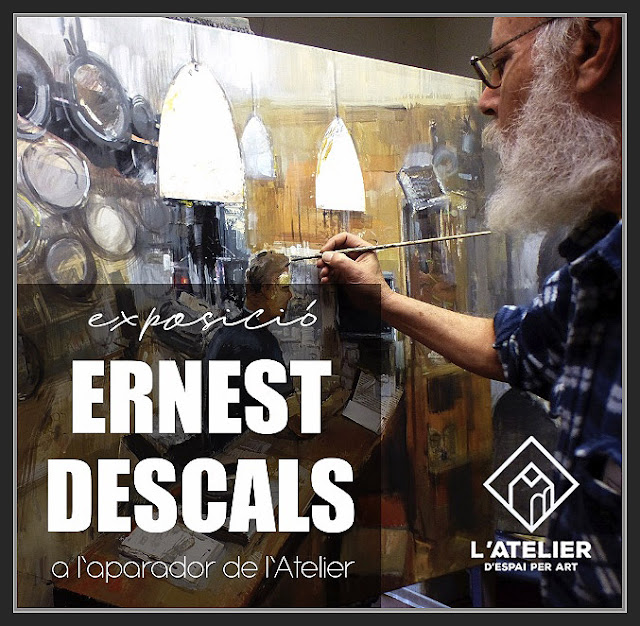 CARTELL-EXPOSICIO-PINTURA- L'ATELIER-ESPAI PER ART-BOTIGA-BELLES ARTS-MANRESA-ARTISTA-PINTOR-ERNEST DESCALS