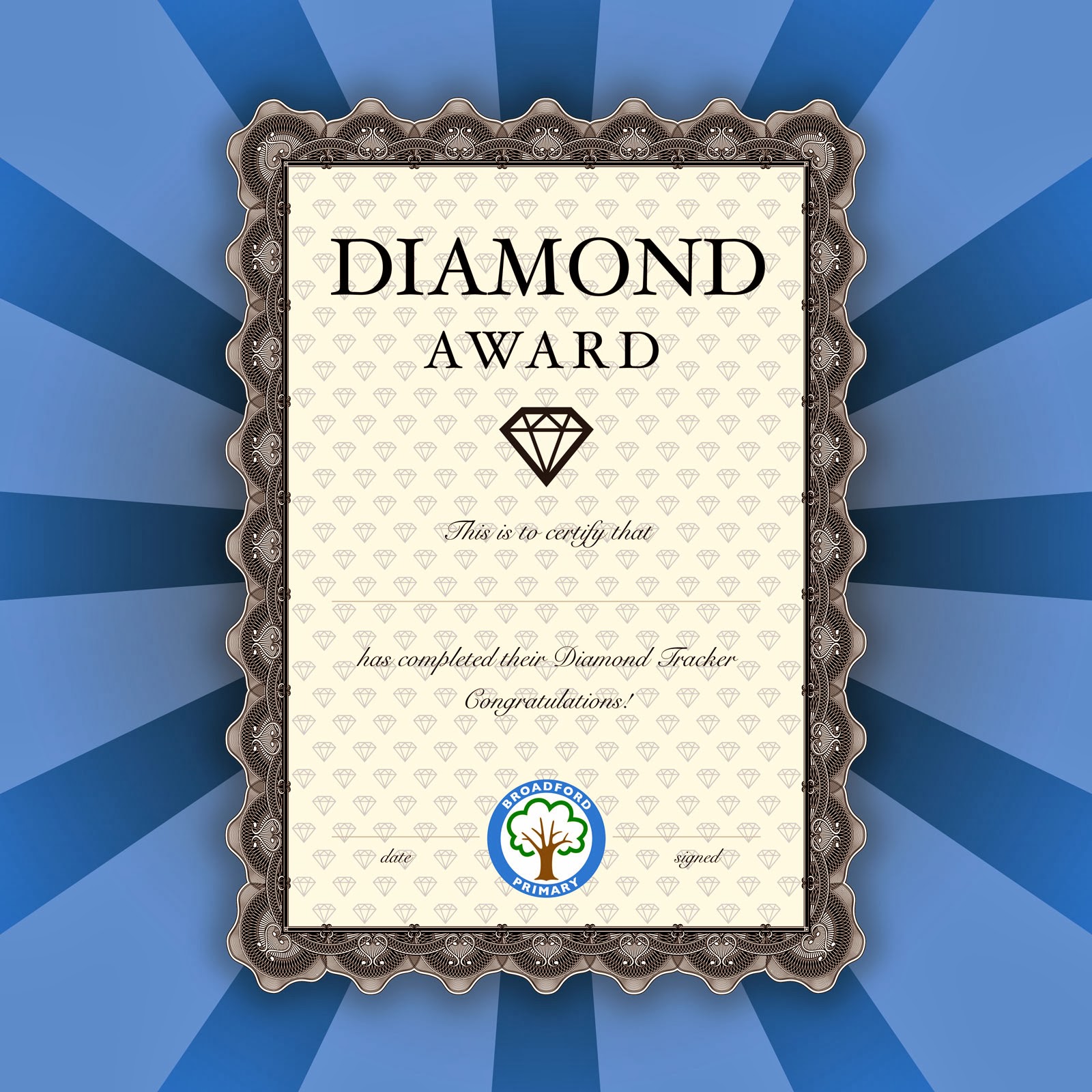 Diamond Award Certificate