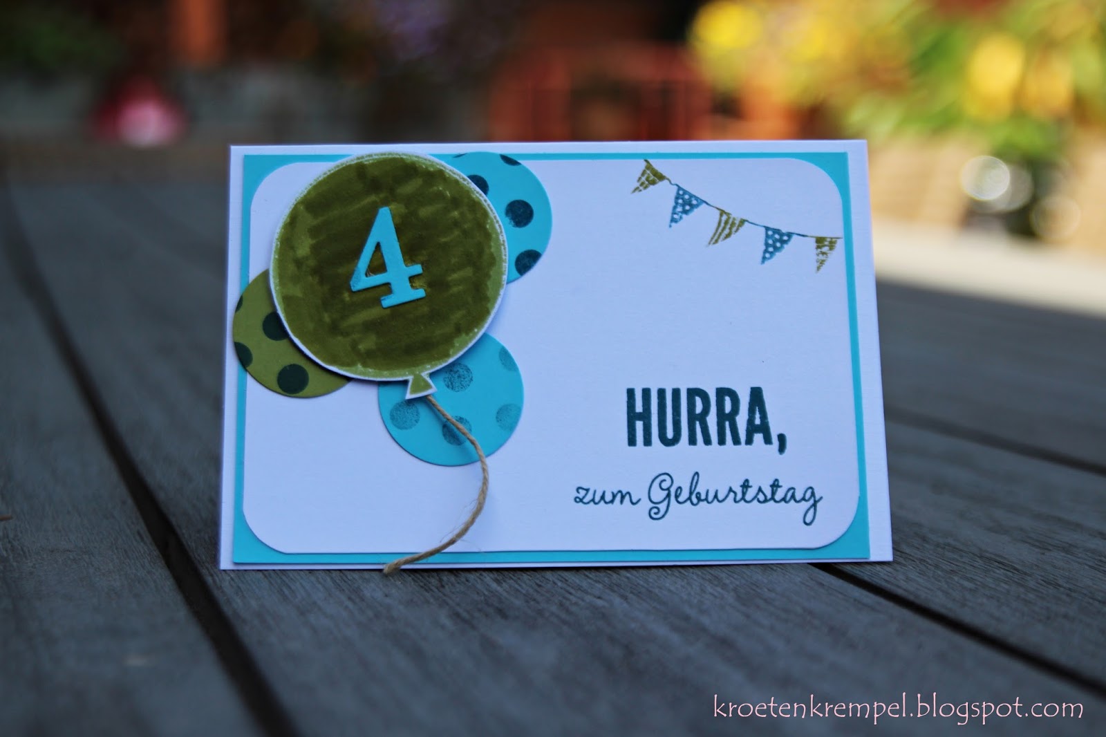 krötenkrempel Geburtstagskarte zum 4. Geburtstag