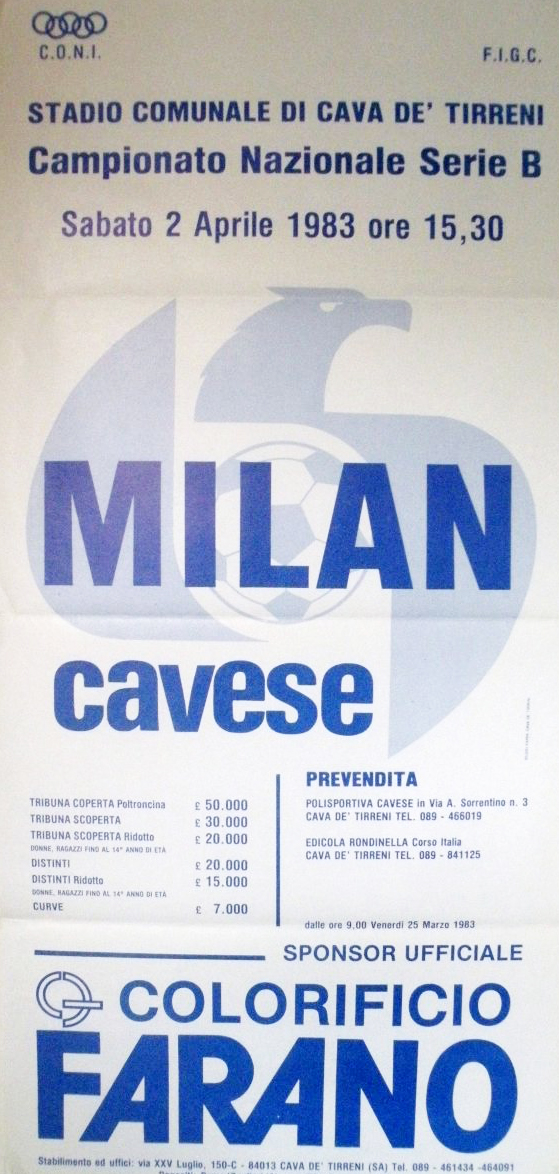 TWB22 Milan AC Serie B Stagione 1982 1983