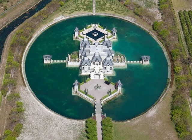 Magnificent Miami Castle Surrounded by Water