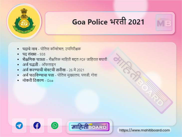 Goa Police Recruitment 2021