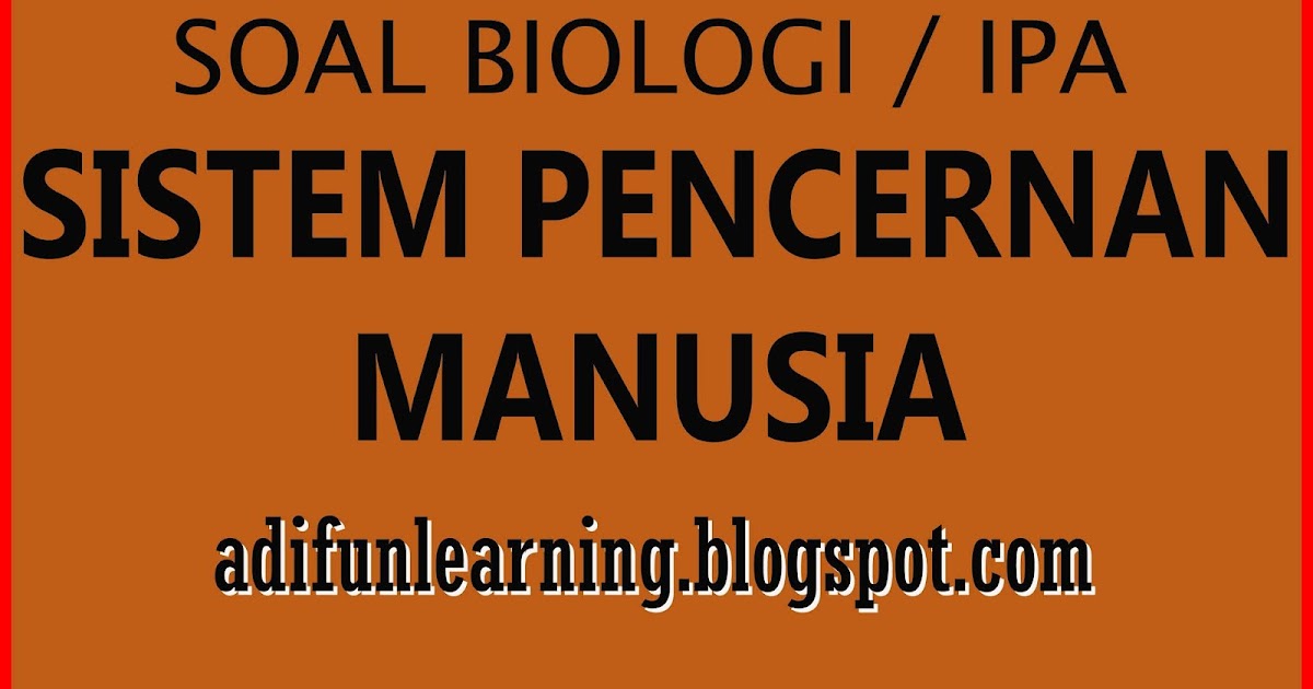 Soal Sistem Pencernaan Manusia Kelas 8 SMP Lengkap Dengan