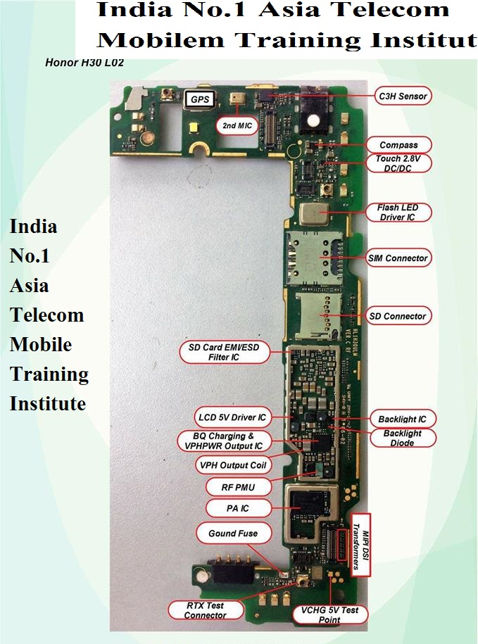 Honor H30 L02 motherboard circuit component functions - Honor H30 L02