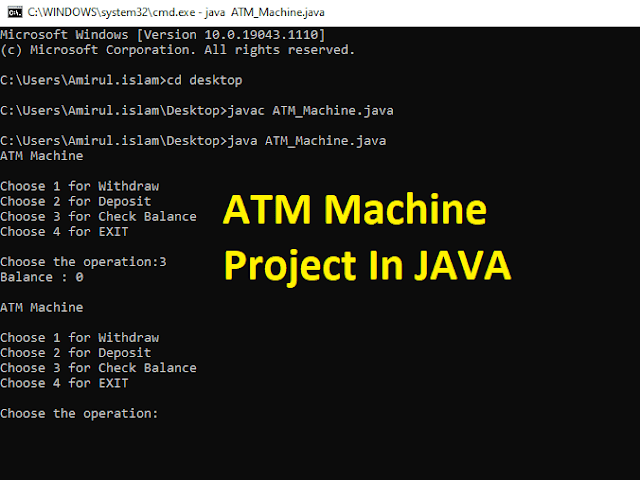 ATM Machine Project in Java