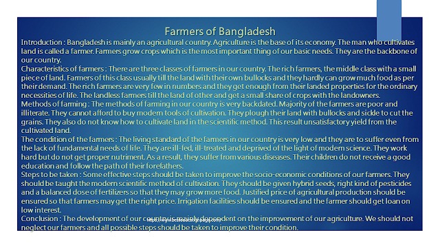 compossition ,paragraph,Farmers of Bangladesh#besteducationpage