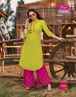 Diya Trends Fusion Vol 1 Kurtis With Palazzo Collection