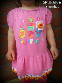 baby fabric dress with crochet edge