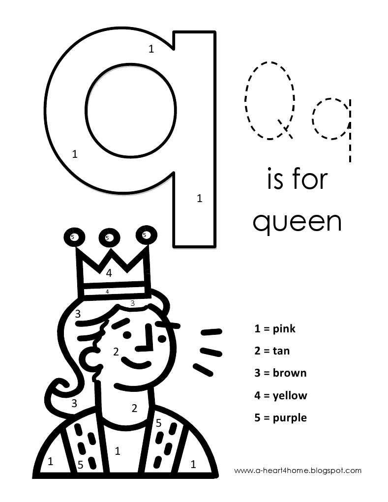 Kids Page: Alphabet Letter Q lowercase Coloring Pages