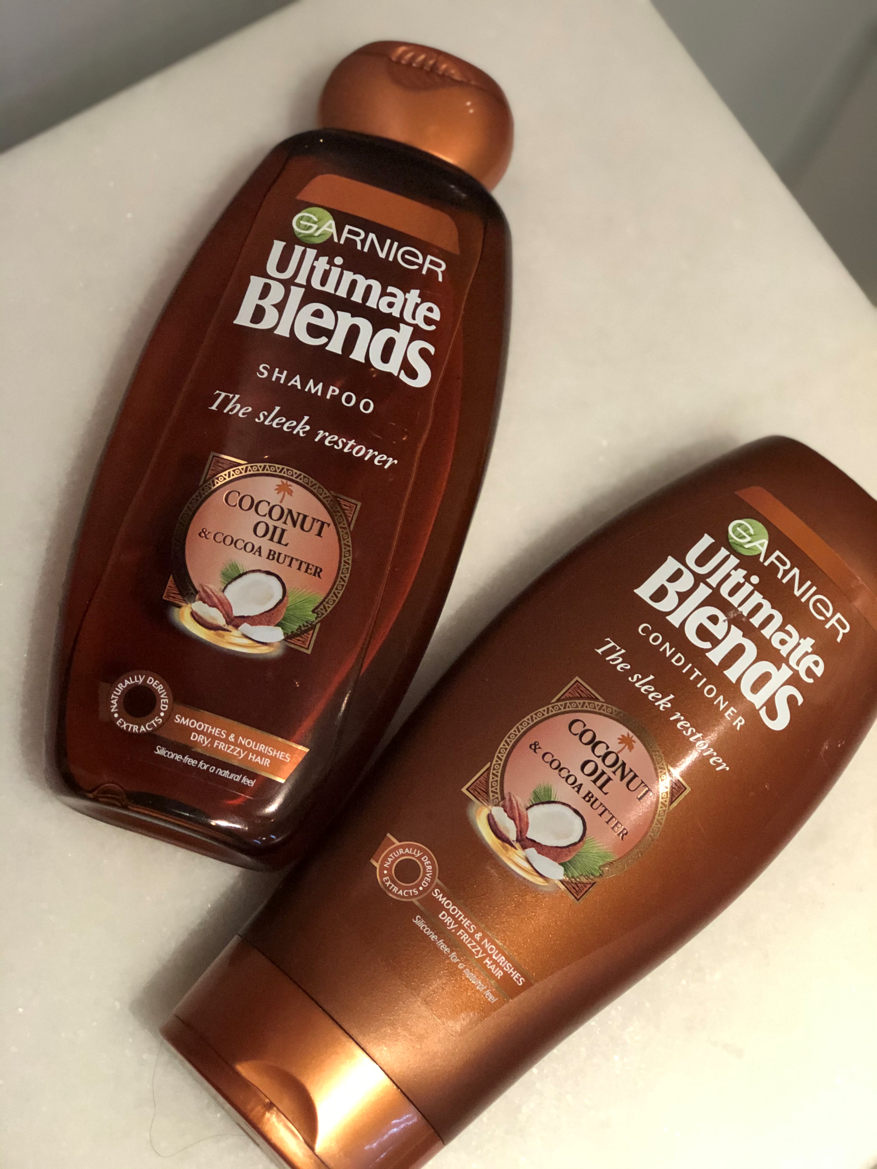 Garnier Ultimate Blends Sleek Restorer shampoo and conditioner review JanayAndre..