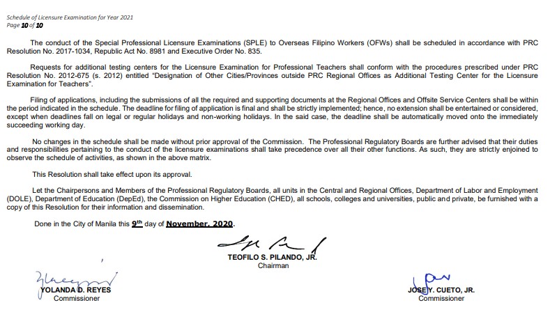 PRC Board Exam Results: PRC Schedule of Examination 2021 PRC Board Exam Results: PRC Schedule of Examination 2021