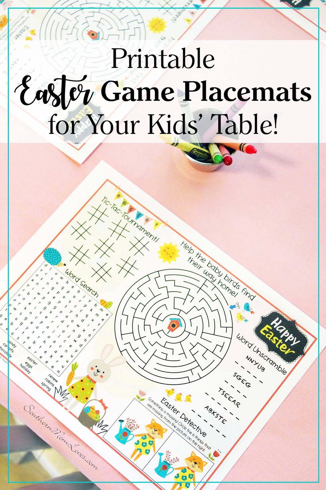 Southern Mom Loves Printable Easter Game Placemats for Your Kids' Table!